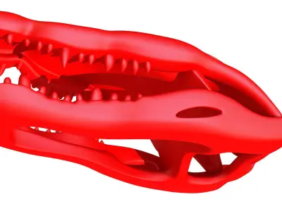 Printable Crocodile Skull 3D model