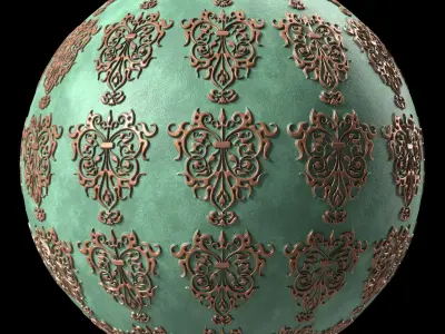 Plaster Materials 10- Ornament Plaster Pbr 4k seamless Sbsar Low-poly 3D model