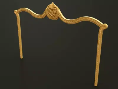 Classic Style Wooden Bed Crown for CNC 3D model