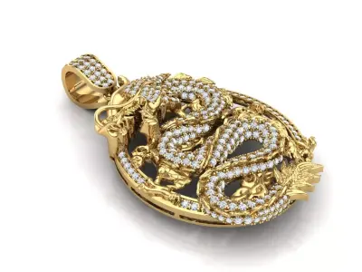 DRAGON PENDANT DIAMOND 3D print model