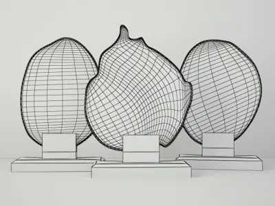 Agate Slices on Clear Base 3D model