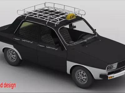 Renault 12 Taxi Cairo old 3ds max 2022 - vray 6 3D model