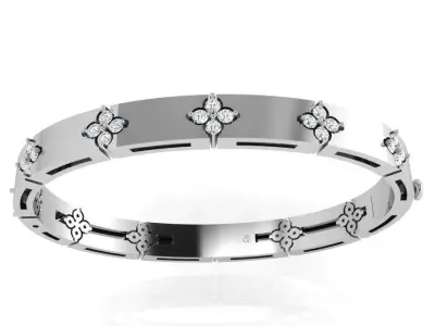 Flower Bangle Bracelet 4294 3D print model