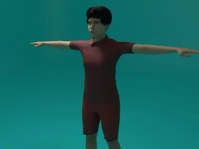 Tennis Player Man Low-poly 3D model purchase