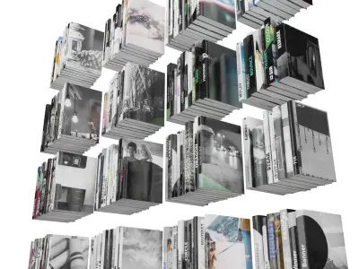 Books 150 pieces 4-9-2 Low-poly 3D model