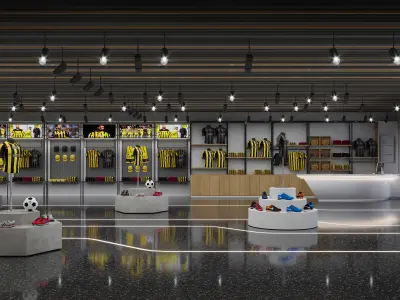 Saudi sport shop - al-ittihad sports store 3d model  Low-poly 3D model