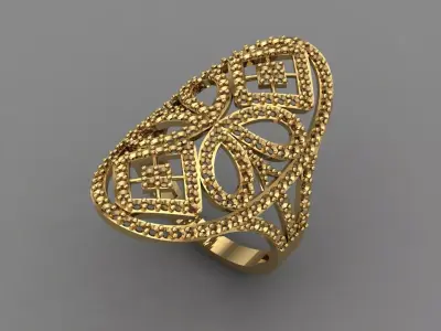 Vintage Womens Diamond Ring Women Rings 3dmodels 3D print model 3D print model 14
