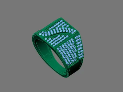 Gents Rings Diamond Men Ring STL 3DM 3D ready print model 3D print model