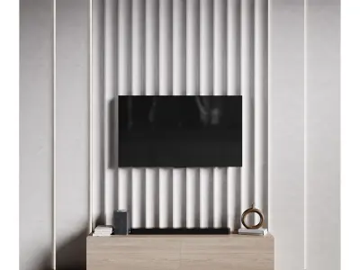  Modern TV Wall 036 3D model
