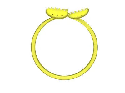 Elegant Clover Pave Gemstone Ring for Women 4811 3D print model