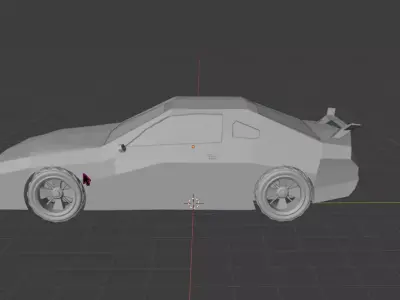GTR34 LOWPOLY orange car in environment Low-poly 3D model