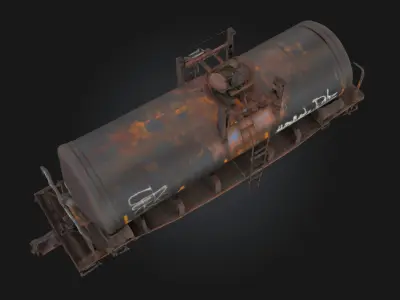 Rusty Tanker Car  Weathered Freight from an Industrial Past 3D model