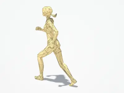 Woman Run Sport Pose Low-poly 3D model
