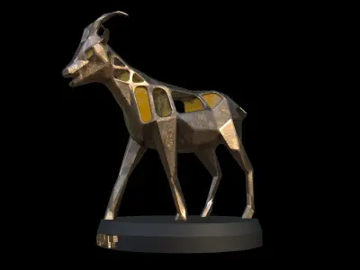Steampunk Goat Pose Low-poly 3D model