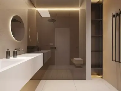 Realistic Interior - 3ds Max Luxury Bathroom 3D model