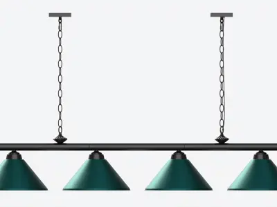 Billiard Hanging 4-light Fixture 3D model