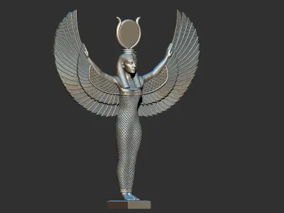 Egyptian Goddess Isis wings statue  3D Printable model 3D print model
