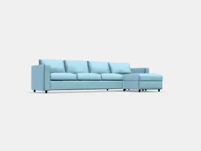 VIMLE 4-seat sofa with chaise longue Low-poly 3D model