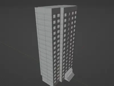 Typical soviet building GameReady model Condominium Free low-poly 3D model