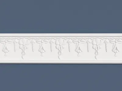 Frieze decorative crown moulding on wall 3D model