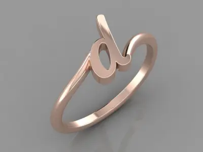 Alphabet Ring  D 3D print model