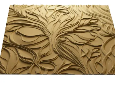modern panel wall decor set wall relief mural CNC 149 3D model