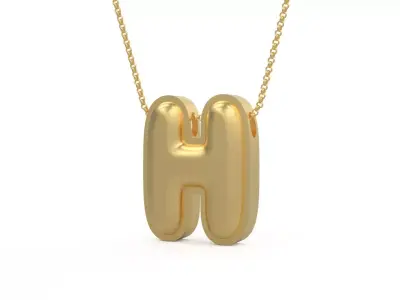 Model 1191 H Initial Letters Charm Balloon 20mm 3D print model