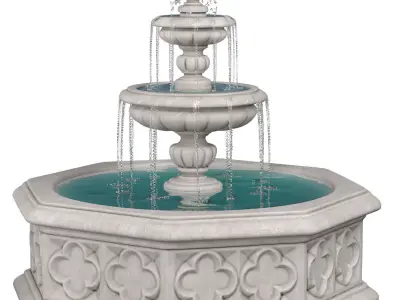 Marble Garden outdoor fountain in oriental  Arabic style 3D model