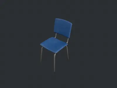 Basic Blue Chair Low-poly 3D model