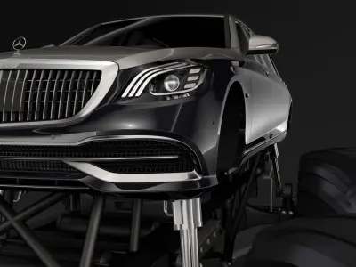 Monster Truck Mercedes Maybach S 650 Pullman 3D model