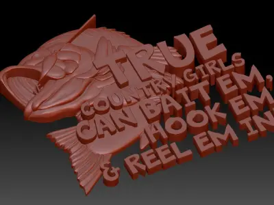 Fish   fisherman 3D print model