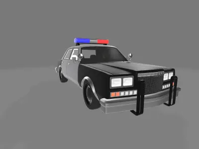 police car with cop 3D model