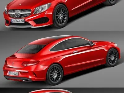 A set of 10 Mercedes cars 3D model