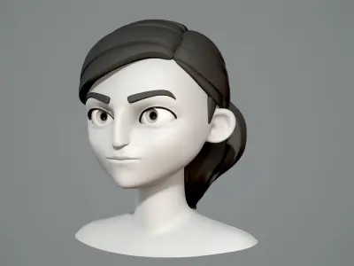 Cute cartoon girl Anabel 3D model