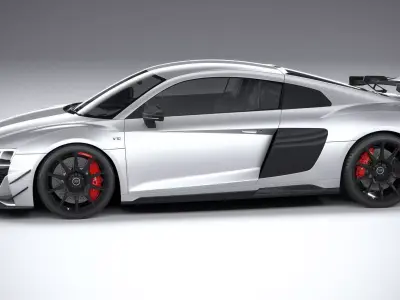 Audi R8 coupe V10 GT RWD 2023 Realistic Game Ready Rigged Ready  Low-poly 3D model