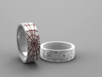Ring two gold and silver wedding rings Free 3D print model