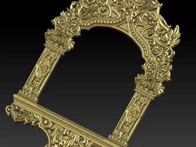 Classic frame of luxurious gold interior inlaid with gold   3D model