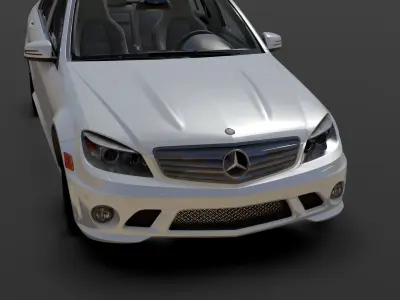 Mercedes AMG C63 Low-poly 3D model