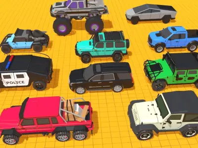 Offroad Jeeps Pack - SUVs Low-poly 3D model