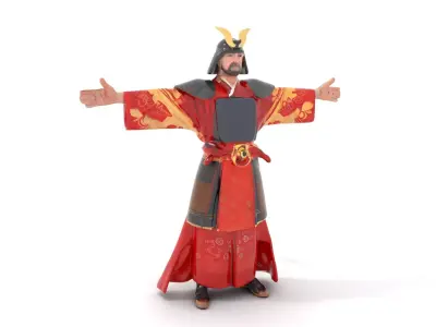 Samurai Warrior Armor model pack Low-poly 3D model