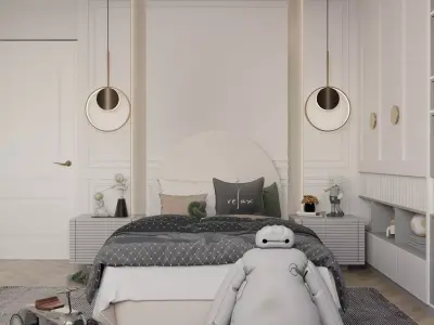 Modern Boy Bedroom 3D model 3D model