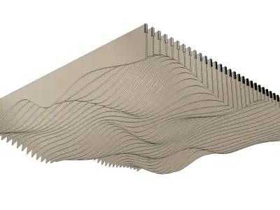 Parametric Ceiling Wave Contour Design with Hangers 3D model