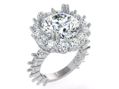 Round Halo Ring 3587 3D print model