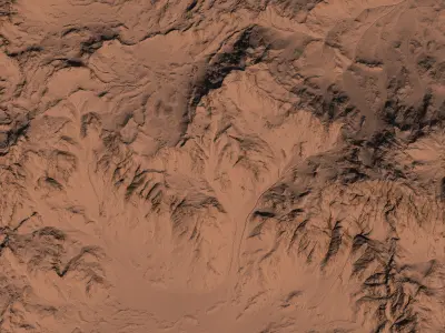 High-polly Desert Mountain Range 3D model
