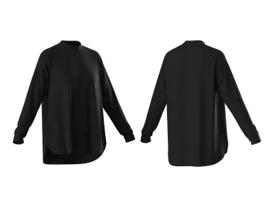 Female oversized raglan longsleeve 3D model