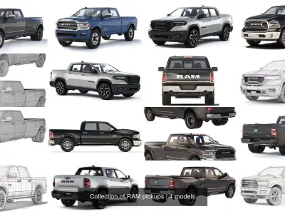 Collection of RAM pickups 3D Model Pack