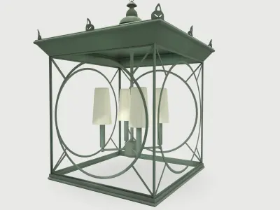 Green Lantern Light Fixture Low-poly 3D model