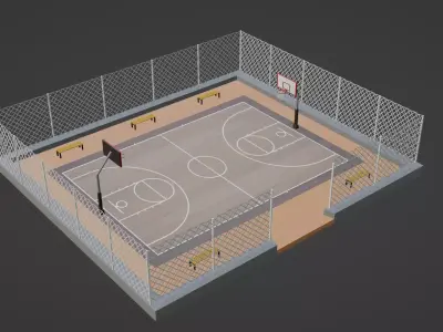 Basketball Stadium Low-poly 3D model order