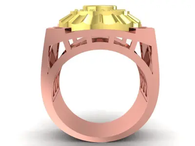 Luxury Bezel Round Signet Ring Jewelry Design  3712 3D print model