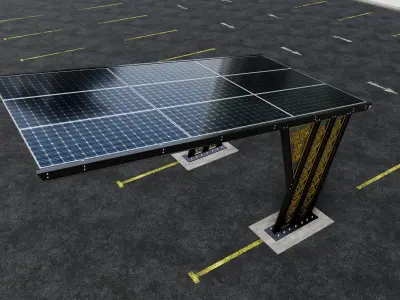 TRIPLE L TYPE MODERN SOLAR CARPORT TYPE-12 3D model
